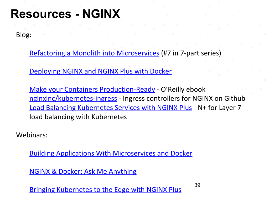 Webinar - GCP- Slide 38 - NGINX Resources