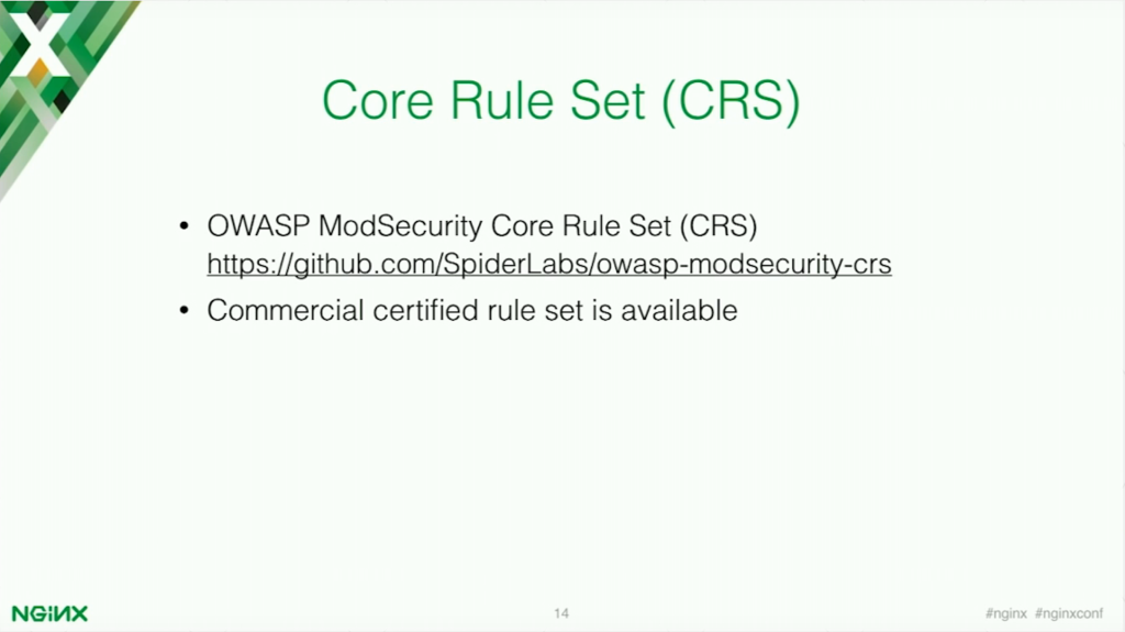 OWASP ModSecurity Core Rule Set for application security [presentation by Stepan Ilyan, cofounder of Wallarm, at nginx.conf 2016]